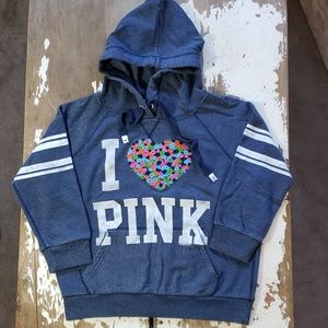 👑 RARE V Scrt PINK Embroidered Heart Hoodie